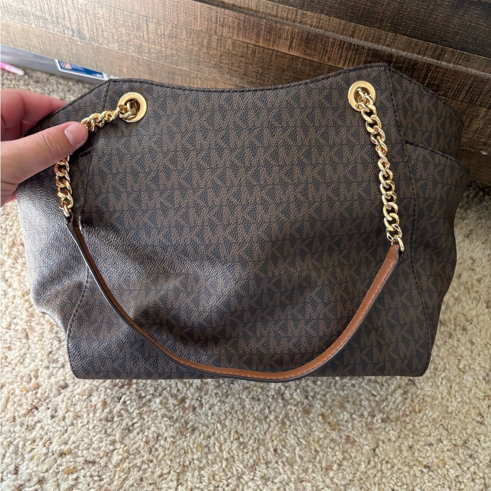 Michael Kors Brown and Gold Tote and Wallet Set - Picture 5 of 6